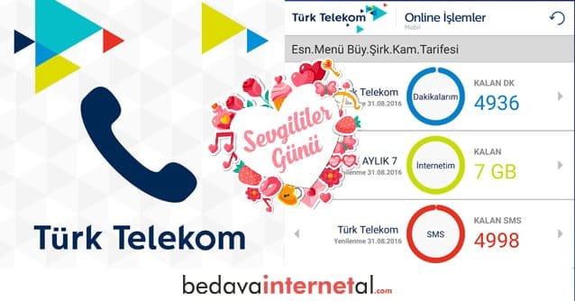 Türk Telekom 14 Şubat Bedava internet