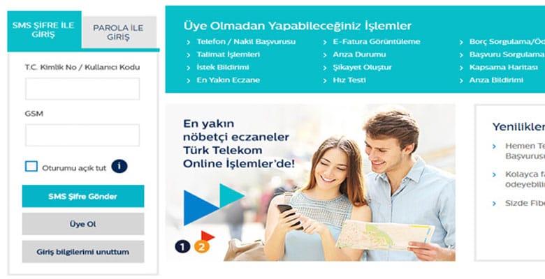 türk telekom internet sayfası