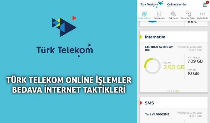 Türk Telekom Online İşlemler Bedava internet Taktikleri Türk Telekom bedava internet 2019