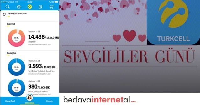 Turkcell 14 Şubat Bedava internet