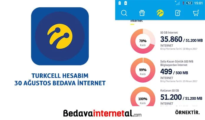 Turkcell bedava internet 30 ağustos