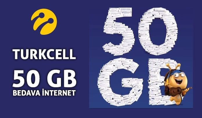 Turkcell 50 GB Bedava internet 50 GB bedava internet