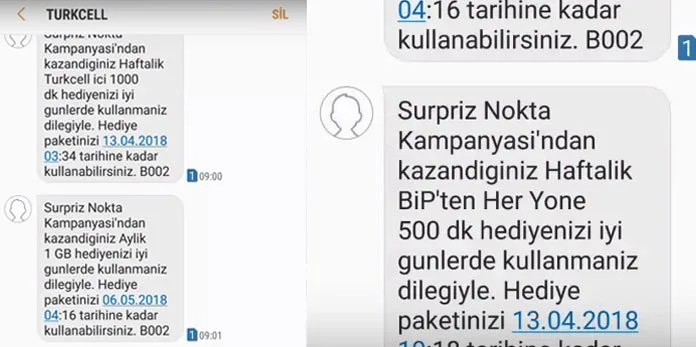 Turkcell sürpriz nokta bedava internet