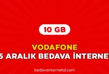 vodafone 15 aralık bedava internet