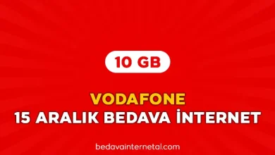 vodafone 15 aralık bedava internet