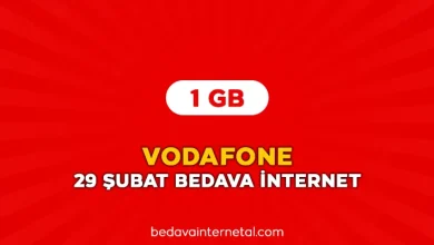 vodafone 29 şubat bedava internet