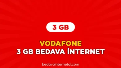 vodafone 3 gb bedava internet