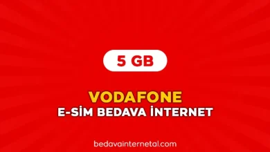 vodafone e-sim bedava internet